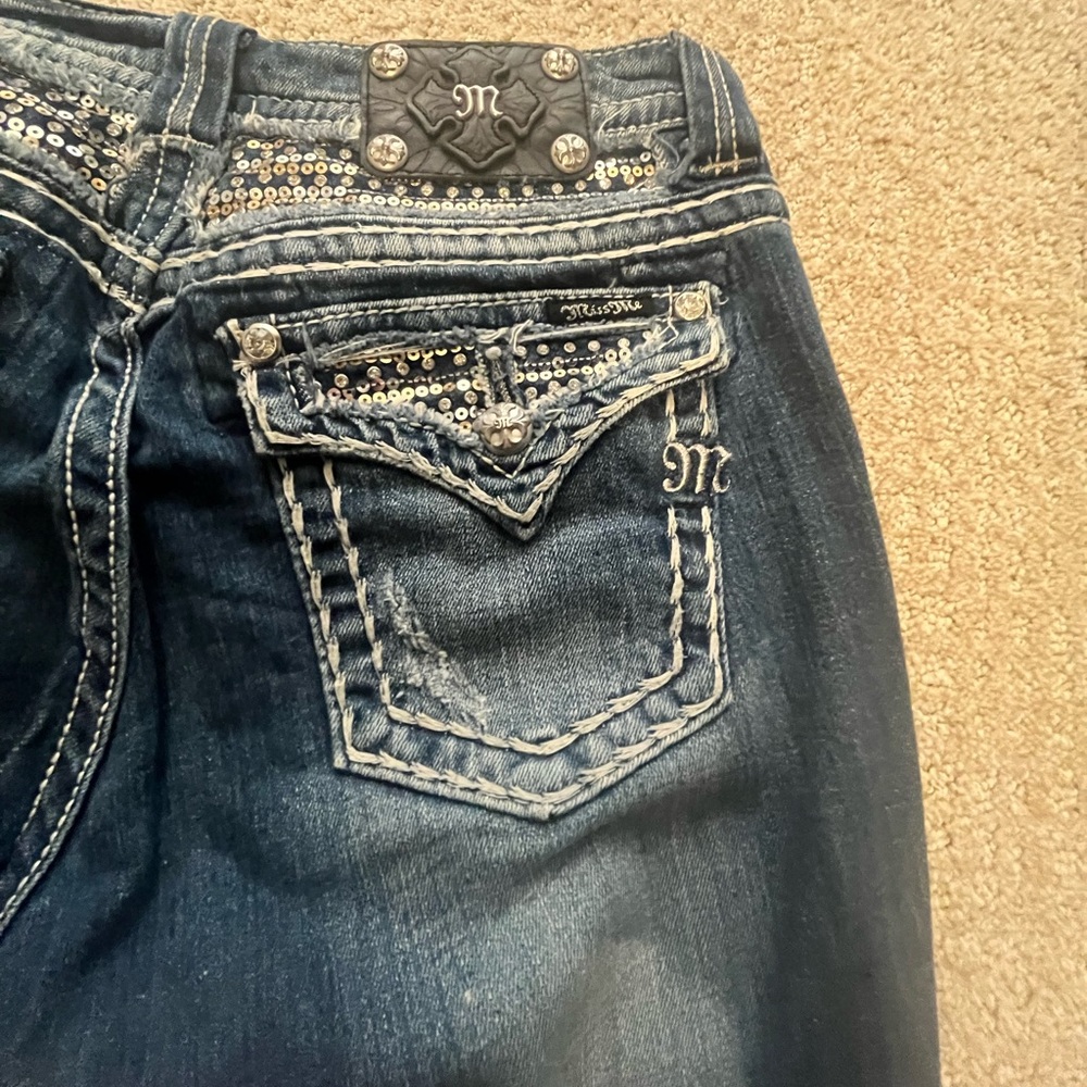 Miss me size 29 dark colored studded jeans